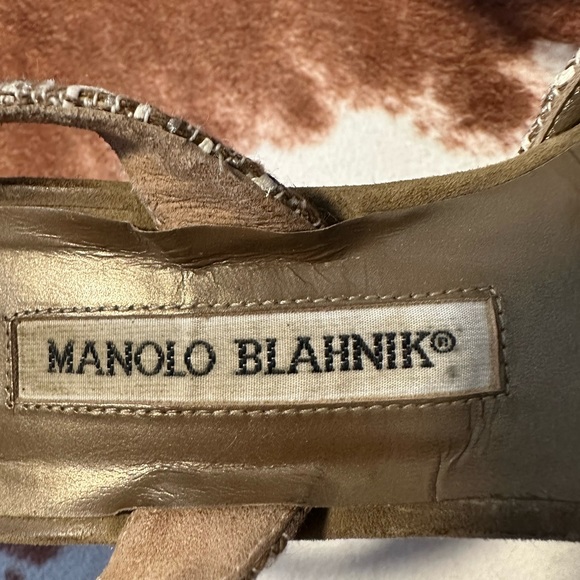 Manolo Blahnik tweed slingback heels - Picture 6 of 7